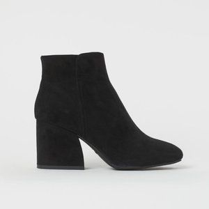 H&M Block Heel Faux Suede Boots